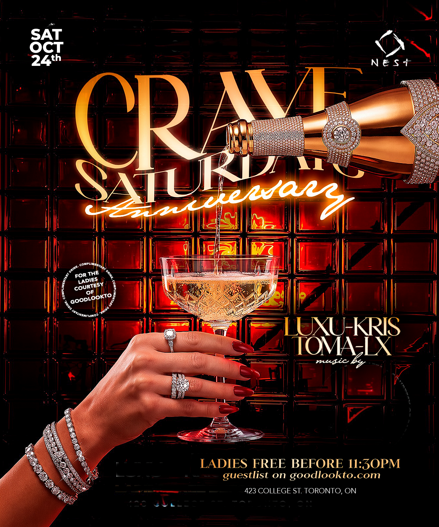 Crave Saturdays Anniversary (Crave Saturdays) at NEST Toronto event artwork