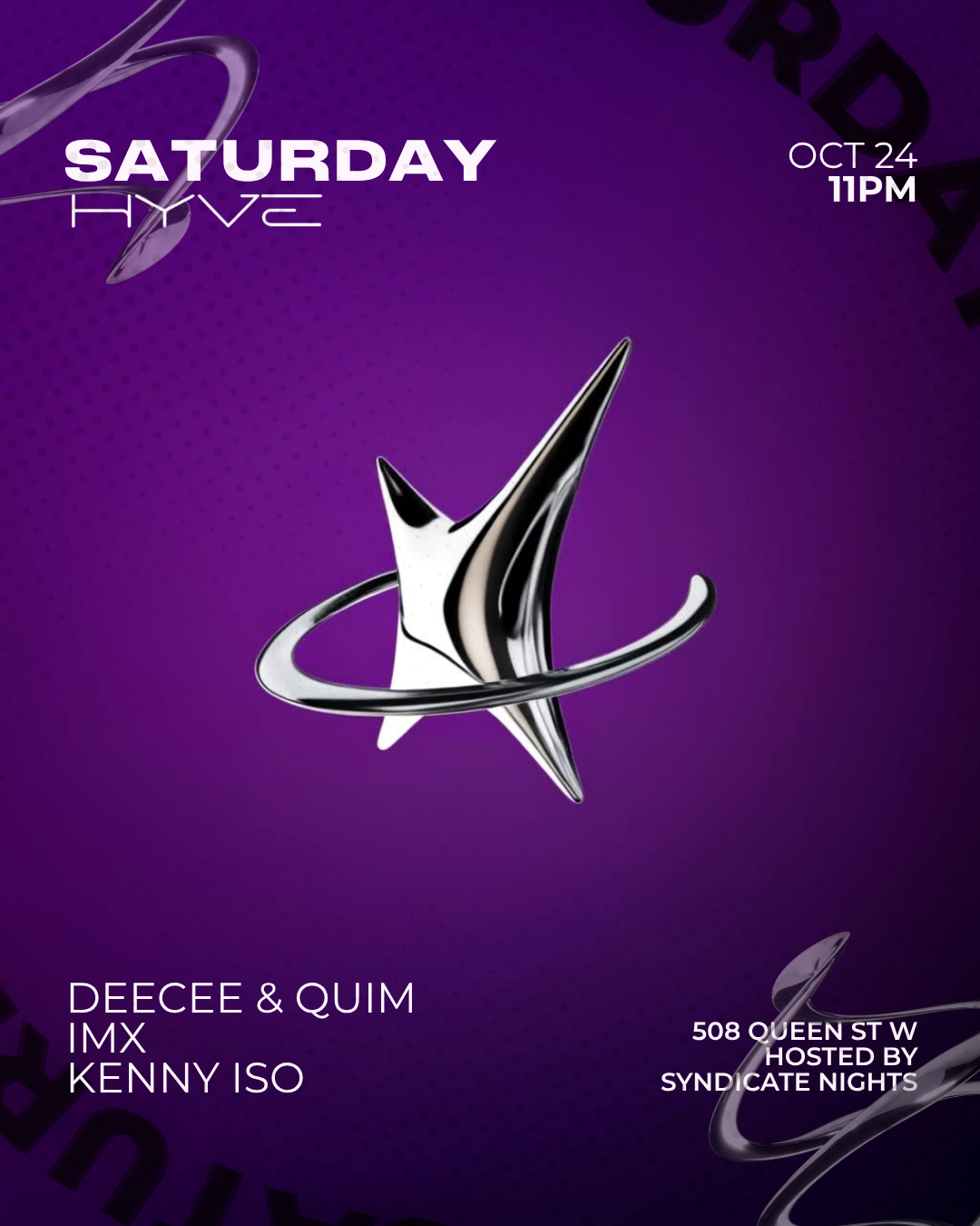 SATURDAY at HYVE Toronto event artwork